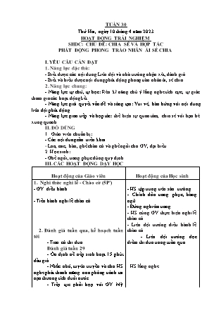 Kế hoạch bài dạy Chương trình Lớp 3 - Tuần 30 năm học 2022-2023 (Lê Thị Thu Hằng)