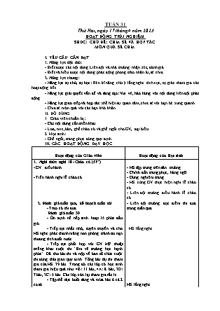 Kế hoạch bài dạy Chương trình Lớp 3 - Tuần 31 năm học 2022-2023 (Lê Thị Thu Hằng)