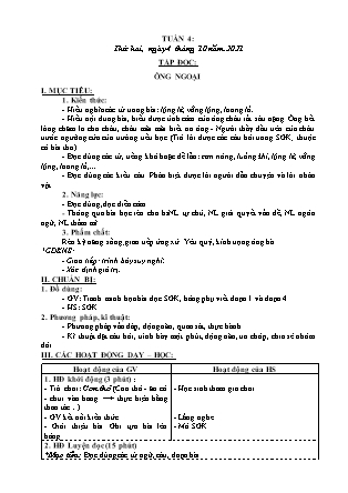 Kế hoạch bài dạy Chương trình Lớp 3 - Tuần 4 năm học 2021-2022 (Nguyễn Thị Tuyết Thanh)
