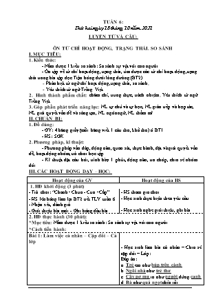 Kế hoạch bài dạy Chương trình Lớp 3 - Tuần 6 năm học 2021-2022 (Nguyễn Thị Tuyết Thanh)
