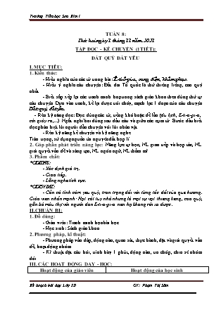 Kế hoạch bài dạy Chương trình Lớp 3 - Tuần 8 năm học 2021-2022 (Nguyễn Thị Tuyết Thanh)