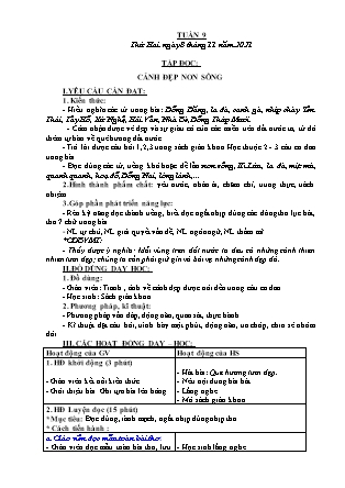 Kế hoạch bài dạy Chương trình Lớp 3 - Tuần 9 năm học 2021-2022 (Nguyễn Thị Tuyết Thanh)