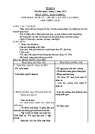 Kế hoạch bài dạy Chương trình Lớp 3 - Tuần 9 năm học 2022-2023 (Lê Thị Thu Hằng)
