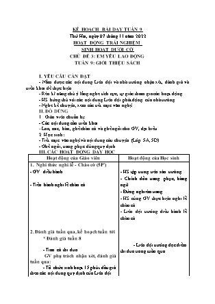 Kế hoạch bài dạy Chương trình Lớp 3 - Tuần 9 năm học 2022-2023 (Cao Thị Hồng Thắm)