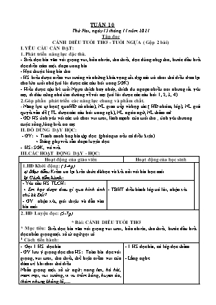 Kế hoạch bài dạy Chương trình Lớp 4 - Tuần 10 năm học 2021-2022 (Nguyễn Thị Bình)
