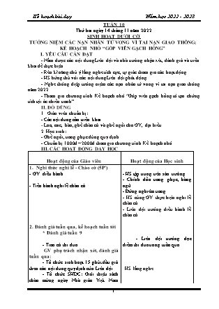 Kế hoạch bài dạy Chương trình Lớp 4 - Tuần 10 năm học 2022-2023 (Lê Thị Chinh)
