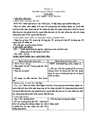 Kế hoạch bài dạy Chương trình Lớp 4 - Tuần 11 năm học 2021-2022 (Đoàn Thị Mai Hoa)