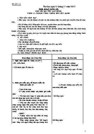 Kế hoạch bài dạy Chương trình Lớp 4 - Tuần 11 năm học 2022-2023 (Đoàn Thị Mai Hoa)
