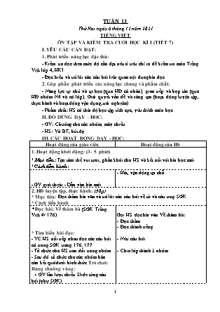 Kế hoạch bài dạy Chương trình Lớp 4 - Tuần 13 năm học 2021-2022 (Nguyễn Thị Bình)