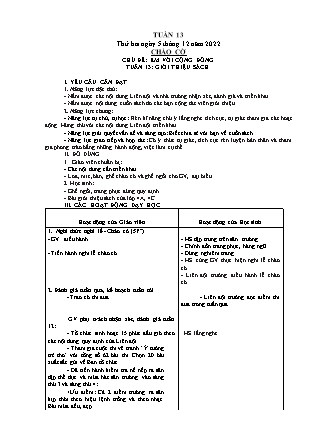 Kế hoạch bài dạy Chương trình Lớp 4 - Tuần 13 năm học 2022-2023 (Đoàn Thị Mai Hoa)