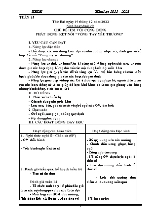 Kế hoạch bài dạy Chương trình Lớp 4 - Tuần 15 năm học 2022-2023 (Từ Thị Lý)
