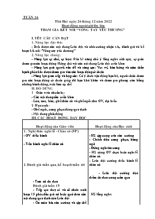 Kế hoạch bài dạy Chương trình Lớp 4 - Tuần 16 năm học 2022-2023 (Từ Thị Lý)