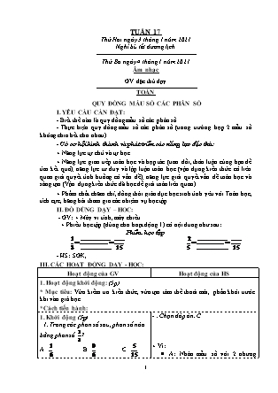 Kế hoạch bài dạy Chương trình Lớp 4 - Tuần 17 năm học 2021-2022 (Nguyễn Thị Bình)