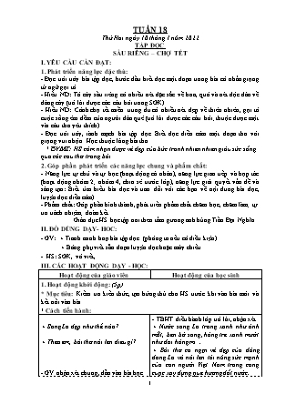 Kế hoạch bài dạy Chương trình Lớp 4 - Tuần 18 năm học 2021-2022 (Nguyễn Thị Bình)