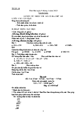 Kế hoạch bài dạy Chương trình Lớp 4 - Tuần 18 năm học 2022-2023 (Từ Thị Lý)