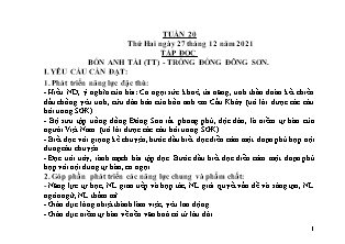 Kế hoạch bài dạy Chương trình Lớp 4 - Tuần 20 năm học 2021-2022 (Lê Thị Chinh)