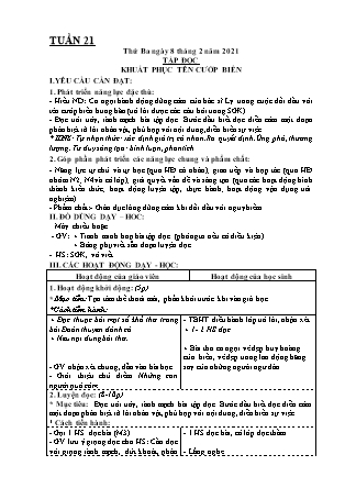 Kế hoạch bài dạy Chương trình Lớp 4 - Tuần 21 năm học 2021-2022 (Đoàn Thị Mai Hoa)
