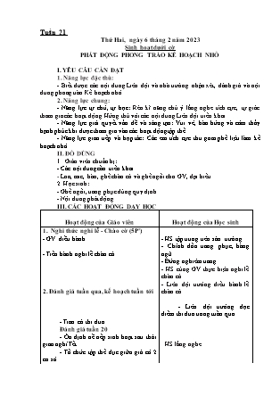 Kế hoạch bài dạy Chương trình Lớp 4 - Tuần 21 năm học 2022-2023 (Lê Thị Chinh)