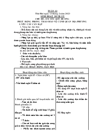 Kế hoạch bài dạy Chương trình Lớp 4 - Tuần 22 năm học 2022-2023 (Lê Thị Chinh)