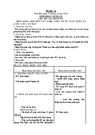 Kế hoạch bài dạy Chương trình Lớp 4 - Tuần 24 năm học 2022-2023 (Lê Thị Chinh)