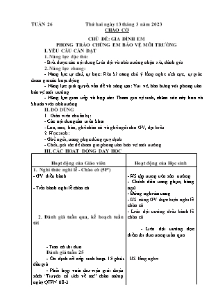 Kế hoạch bài dạy Chương trình Lớp 4 - Tuần 26 năm học 2022-2023 (Lê Thị Chinh)