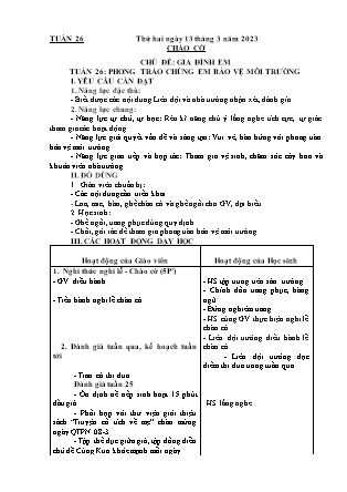 Kế hoạch bài dạy Chương trình Lớp 4 - Tuần 26 năm học 2022-2023 (Đoàn Thị Mai Hoa)
