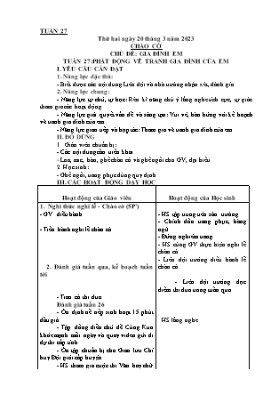 Kế hoạch bài dạy Chương trình Lớp 4 - Tuần 27 năm học 2022-2023 (Đoàn Thị Mai Hoa)