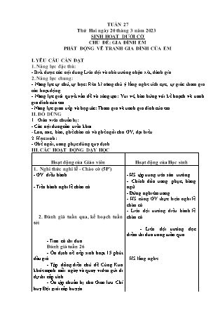 Kế hoạch bài dạy Chương trình Lớp 4 - Tuần 27 năm học 2022-2023 (Lê Thị Chinh)