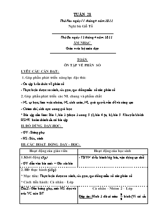 Kế hoạch bài dạy Chương trình Lớp 4 - Tuần 28 năm học 2021-2022 (Nguyễn Thị Bình)