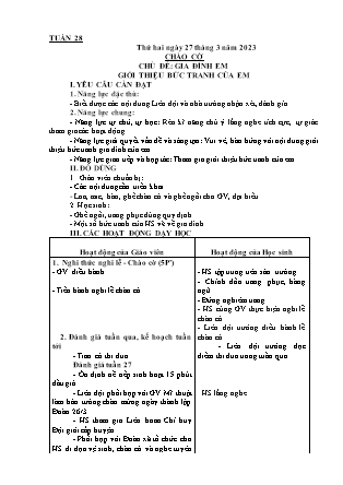 Kế hoạch bài dạy Chương trình Lớp 4 - Tuần 28 năm học 2022-2023 (Lê Thị Chinh)