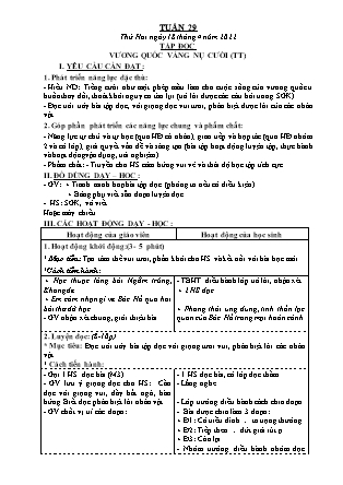 Kế hoạch bài dạy Chương trình Lớp 4 - Tuần 29 năm học 2021-2022 (Nguyễn Thị Bình)