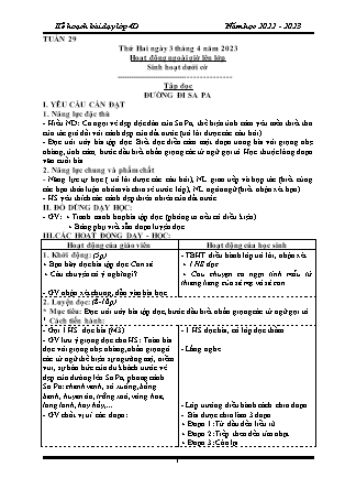 Kế hoạch bài dạy Chương trình Lớp 4 - Tuần 29 năm học 2022-2023 (Từ Thị Lý)