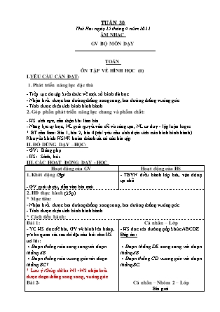 Kế hoạch bài dạy Chương trình Lớp 4 - Tuần 30 năm học 2021-2022 (Lê Thị Chinh)