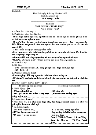 Kế hoạch bài dạy Chương trình Lớp 4 - Tuần 4 năm học 2022-2023 (Đoàn Thị Mai Hoa)