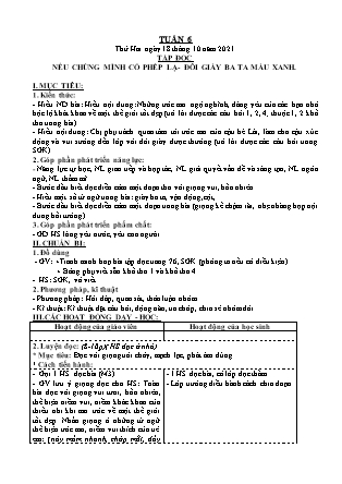 Kế hoạch bài dạy Chương trình Lớp 4 - Tuần 6 năm học 2021-2022 (Đoàn Thị Mai Hoa)