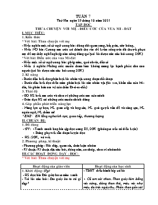 Kế hoạch bài dạy Chương trình Lớp 4 - Tuần 7 năm học 2021-2022 (Nguyễn Thị Bình)