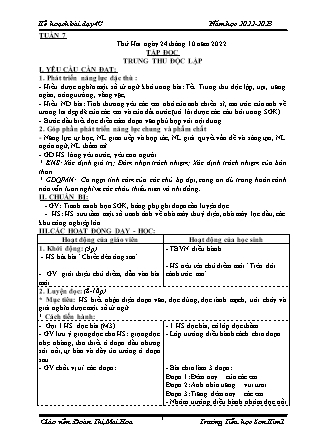 Kế hoạch bài dạy Chương trình Lớp 4 - Tuần 7 năm học 2022-2023 (Đoàn Thị Mai Hoa)