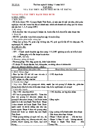 Kế hoạch bài dạy Chương trình Lớp 4 - Tuần 8 năm học 2021-2022 (Đoàn Thị Mai Hoa)