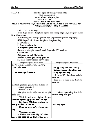 Kế hoạch bài dạy Chương trình Lớp 4 - Tuần 8 năm học 2022-2023 (Đoàn Thị Mai Hoa)