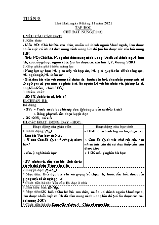 Kế hoạch bài dạy Chương trình Lớp 4 - Tuần 9 năm học 2021-2022 (Đoàn Thị Mai Hoa)