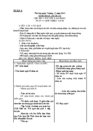 Kế hoạch bài dạy Chương trình Lớp 4 - Tuần 9 năm học 2022-2023 (Đoàn Thị Mai Hoa)