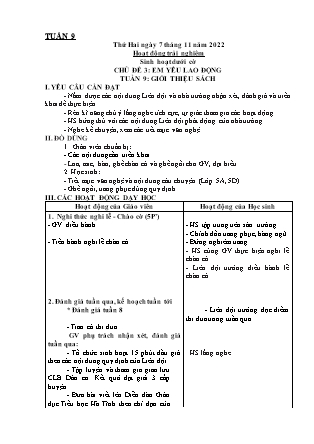 Kế hoạch bài dạy Chương trình Lớp 4 - Tuần 9 năm học 2022-2023 (Từ Thị Lý)
