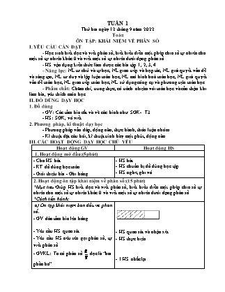 Kế hoạch bài dạy Chương trình Lớp 5 - Tuần 1 năm học 2022-2023 (Thái Thị Ngọc Ánh)