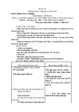 Kế hoạch bài dạy Chương trình Lớp 5 - Tuần 10 năm học 2022-2023 (Nguyễn Hồng Thái)