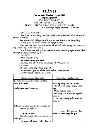 Kế hoạch bài dạy Chương trình Lớp 5 - Tuần 11 năm học 2022-2023 (Lê Thị Thái Hoàn)