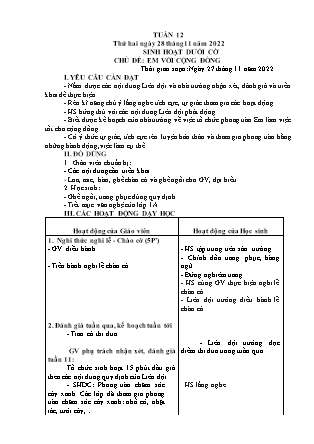 Kế hoạch bài dạy Chương trình Lớp 5 - Tuần 12 năm học 2022-2023 (Đinh Thị Hồng Thúy)