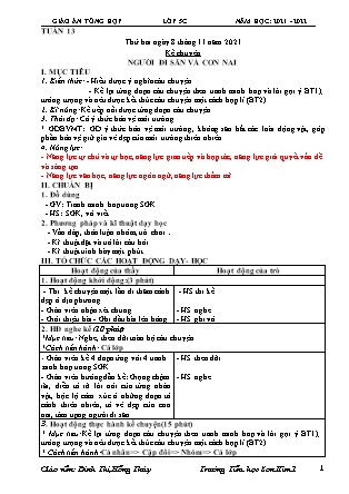 Kế hoạch bài dạy Chương trình Lớp 5 - Tuần 13 năm học 2021-2022 (Đinh Thị Hồng Thúy)