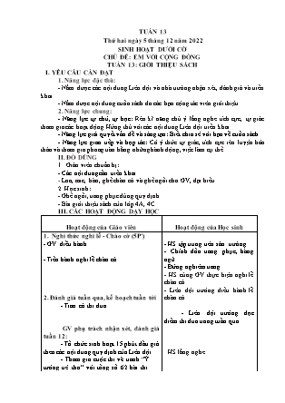 Kế hoạch bài dạy Chương trình Lớp 5 - Tuần 13 năm học 2022-2023 (Nguyễn Hồng Thái)