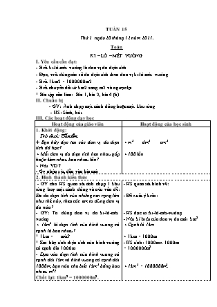 Kế hoạch bài dạy Chương trình Lớp 5 - Tuần 15 năm học 2021-2022 (Nguyễn Hồng Thái)