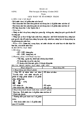 Kế hoạch bài dạy Chương trình Lớp 5 - Tuần 15 năm học 2022-2023 (Nguyễn Hồng Thái)